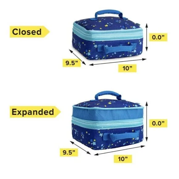 Tasty Insulated Expandable Insulated Lunch Box with Blue Stars - Picture 9 of 11